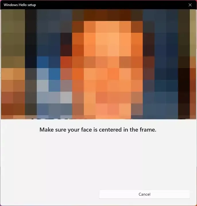 برای ایجاد پروفایل تشخیص چهره، مستقیماً به دوربین ویندوز 11 نگاه نمایید.